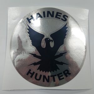 Haines Hunter Round Chrome Logo