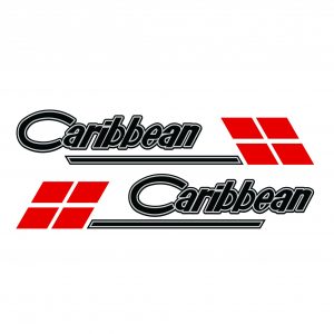Caribbean Boats Logo Flag Decal Set