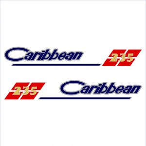Caribbean Boats Logo 235 Custom Flag Decal Set