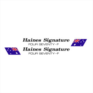 Haines Signature Four Seventy F Decal w/ Flags