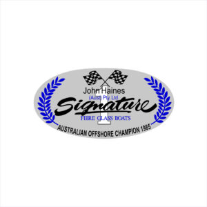 Haines Signature Chrome Offshore Champion 1985 Badge